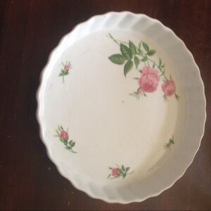 - Floral Flan Dish. 9.5”